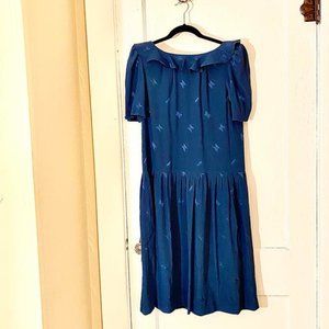Lovely Hanae Mori Vivid Lady Vintage Dress with Subtle Butterfly Pattern